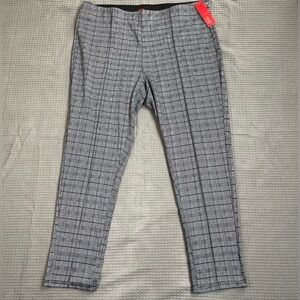 Maze Collection Pull On Plaid Skinny Knit Pants 3X NWT Womens Career